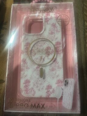 Pink Floral MagSafe-Compatible iPhone 16 Pro Max Case